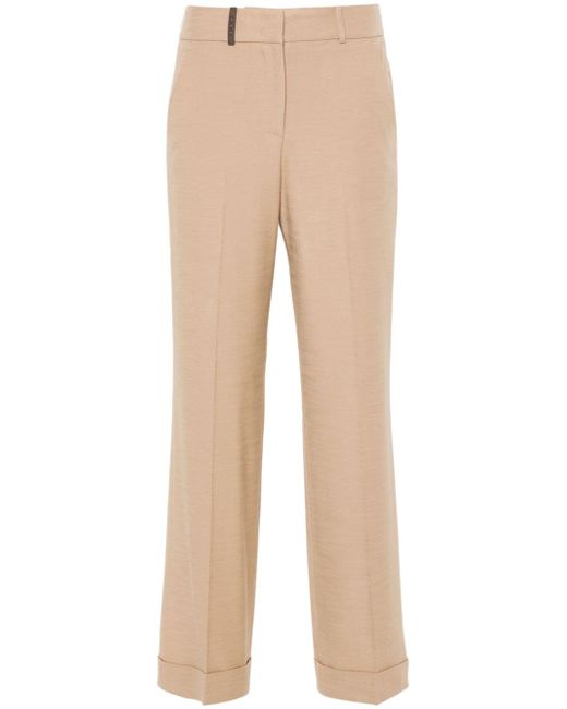 Peserico pressed-crease tapered-leg trousers