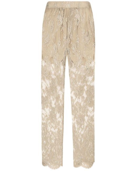Dolce & Gabbana Sartoriale wide-leg lace trousers
