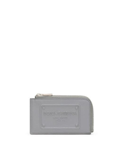 Dolce & Gabbana logo-embossed leather card holder