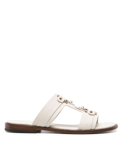 Doucal's round-toe leather slides