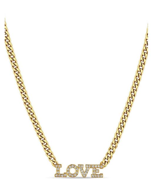 Zoe Chicco 14kt yellow Love diamond necklace