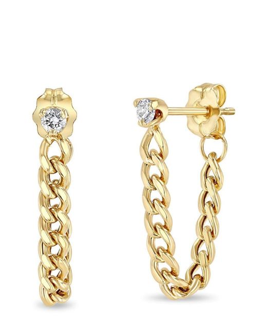 Zoe Chicco 14kt yellow chain diamond earrings