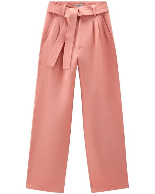 Woolrich belted straight-leg trousers