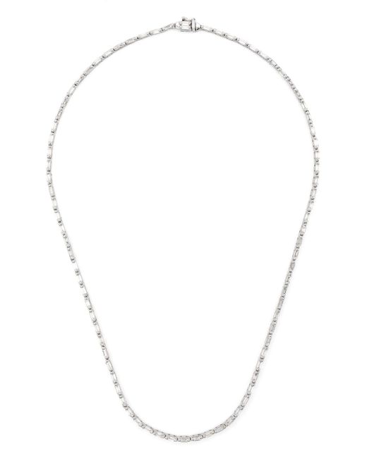 Suzanne Kalan 18kt white gold Linear diamond tennis necklace