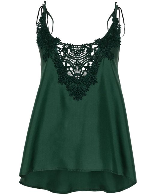 P.A.R.O.S.H. lace-panelled silk tank top