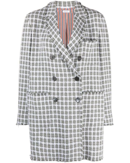 Thom Browne check-pattern oversize coat