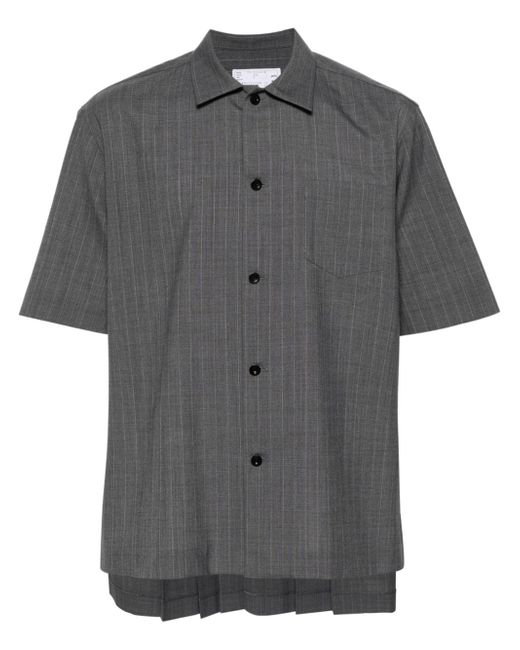 Sacai pleat-detail pinstripe shirt