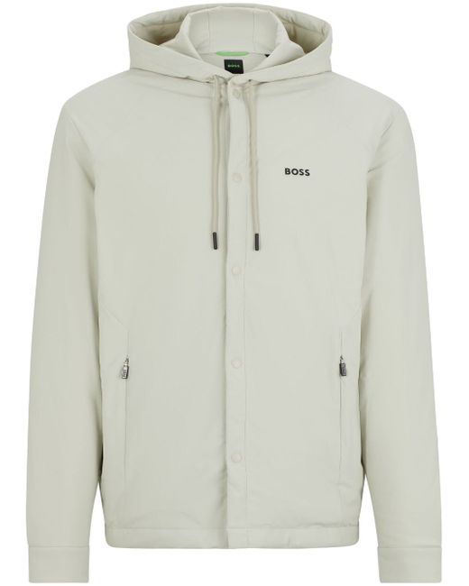 Boss logo-print hooded jacket