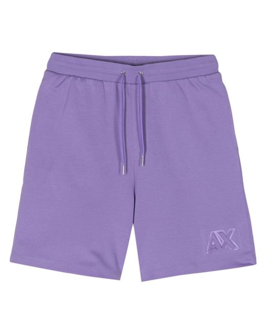 Armani Exchange logo-embossed track shorts