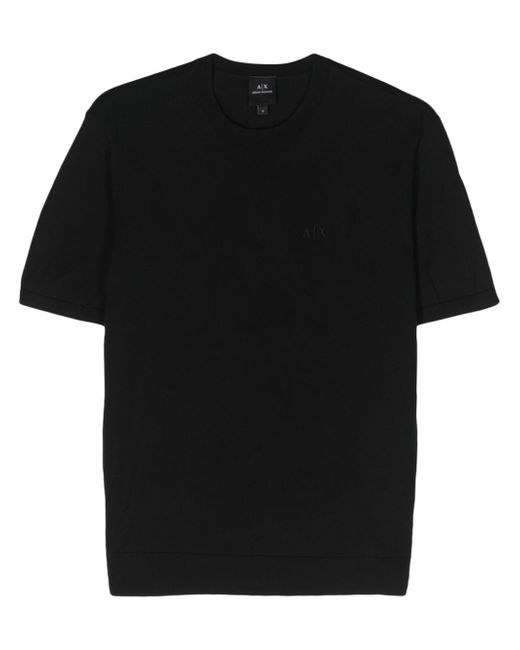 Armani Exchange crew-neck fine-knit T-shirt