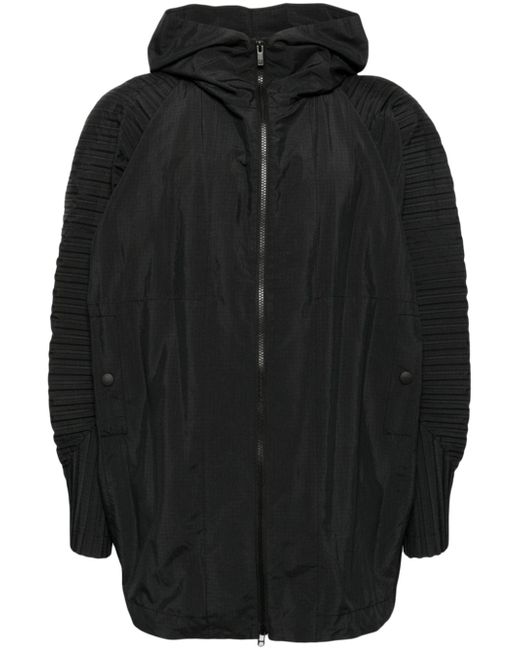 Homme Pliss Issey Miyake Cascade pleated hooded jacket