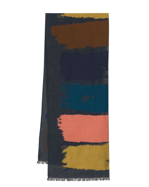 Paul Smith Painted Stripe cotton-blend scarf