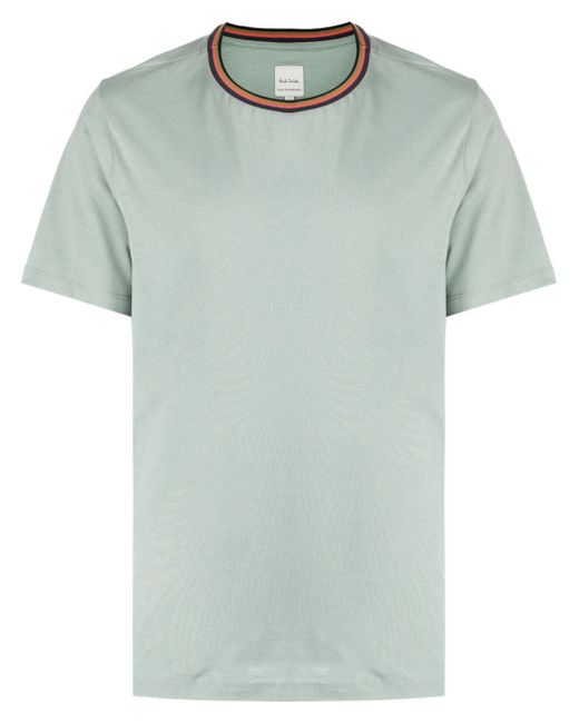 Paul Smith striped-collar organic-cotton T-shirt
