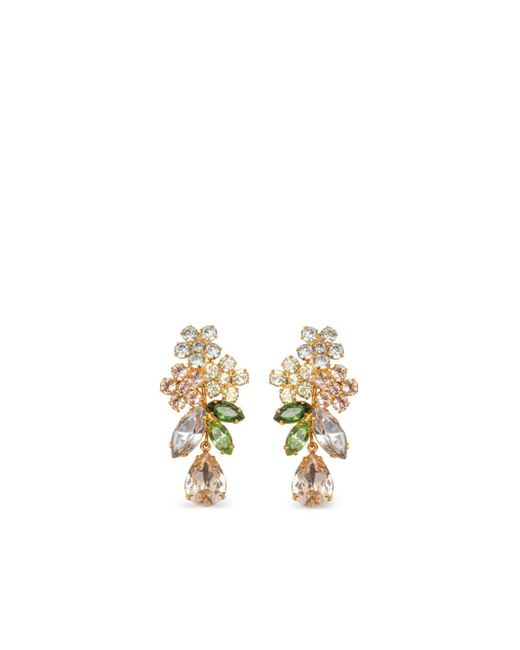 Jennifer Behr 18kt gold plated Bouquet crystal drop earrings