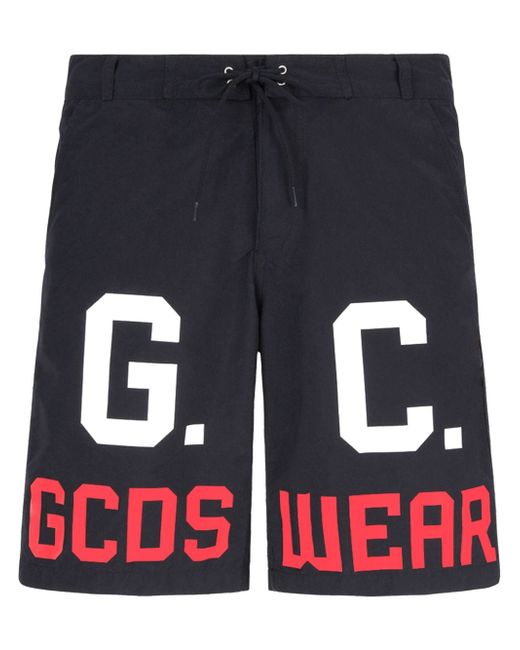 Gcds logo-print drawstring swim shorts
