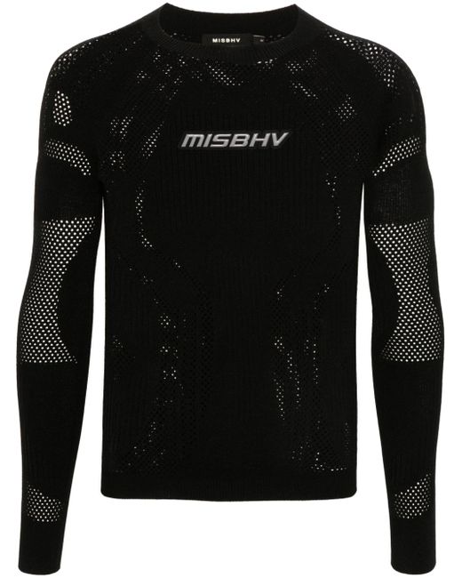Misbhv logo-appliqué open-knit jumper