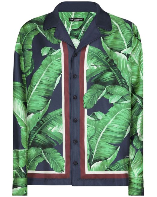 Dolce & Gabbana leaf-print shirt