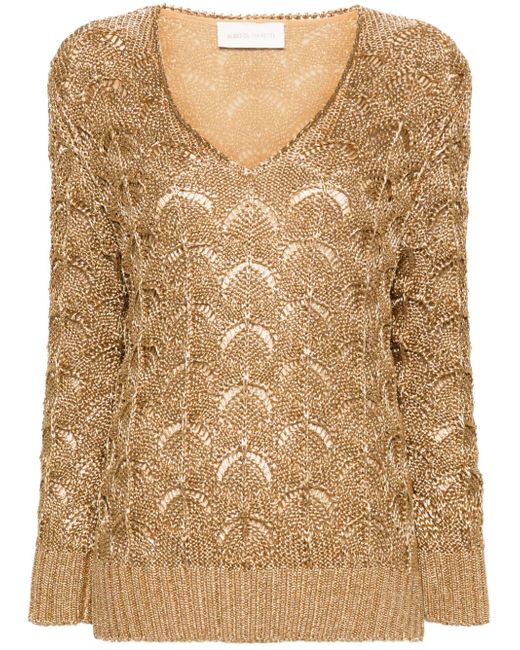 Alberta Ferretti metallic-effect knitted jumper