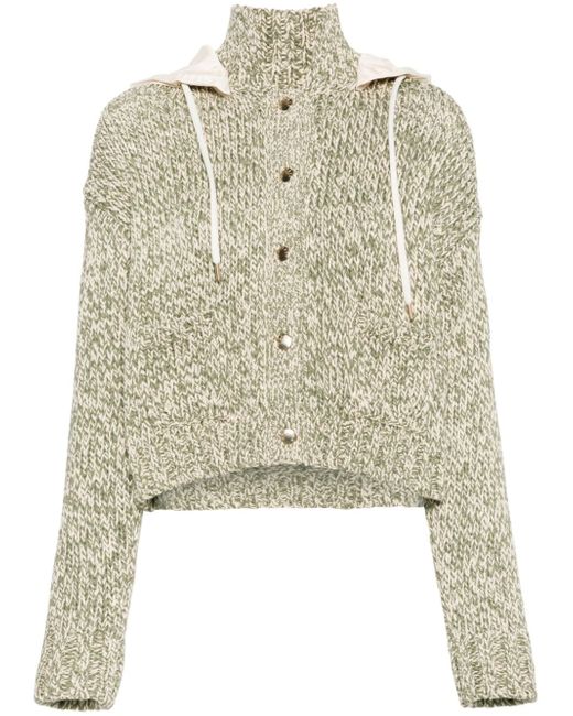 Moncler hooded cropped cardigan