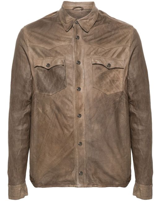 Giorgio Brato creased leather jacket