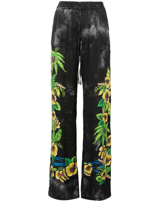 Ermanno Firenze floral-print straight-leg trousers