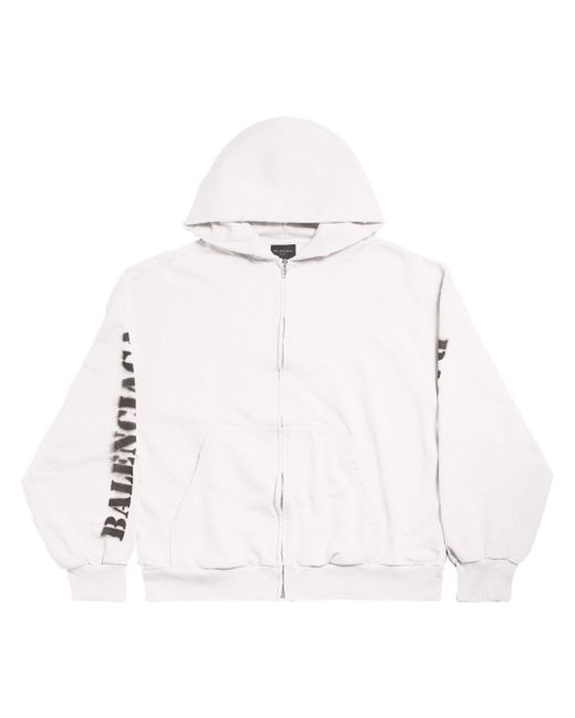 Balenciaga logo-print zip-up hoodie