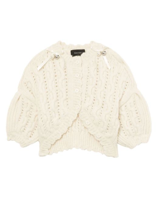 Simone Rocha bell-charm cable-knit cardigan