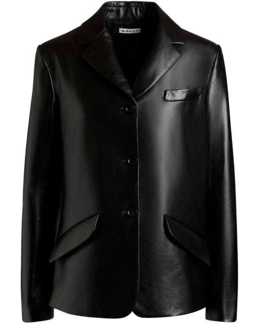 Bally notched-lapels leather blazer
