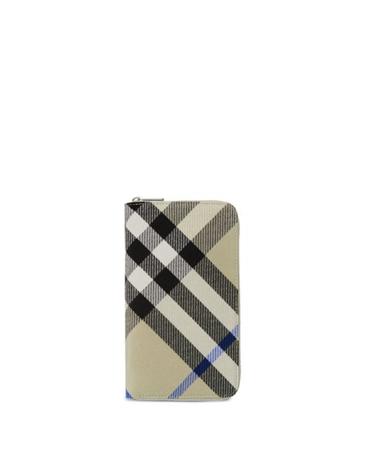 Burberry large check zip wallet