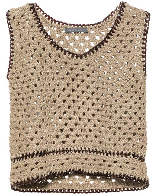 Alberta Ferretti chain-link detail open-knit top