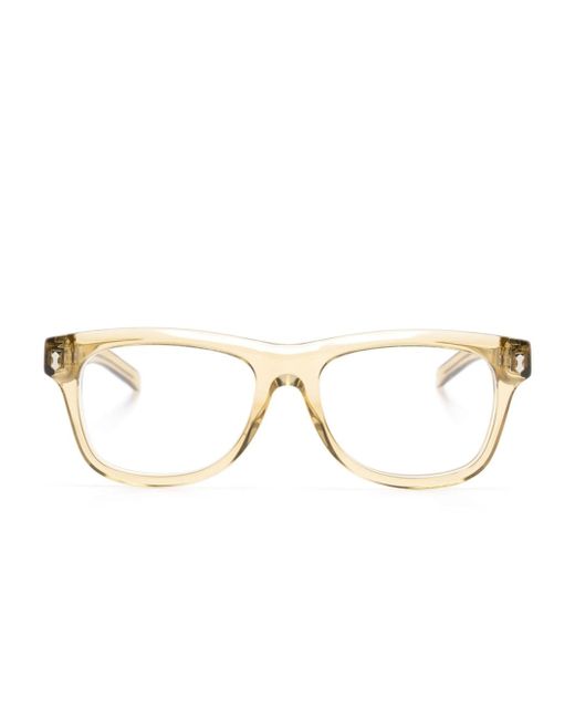 Gucci logo-engraved square-frame glasses