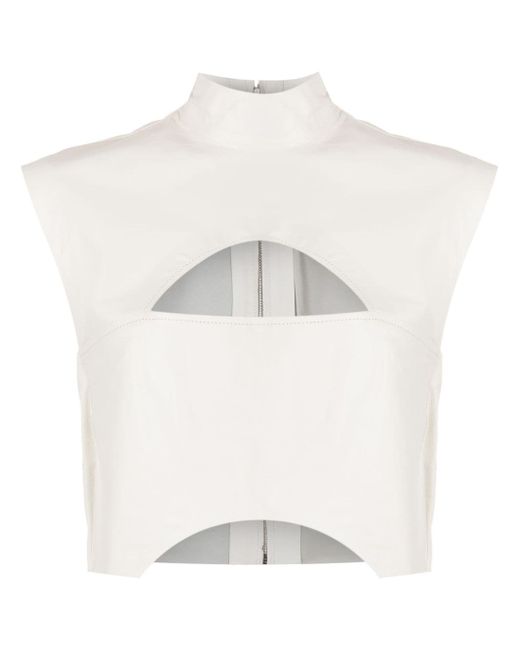 Misci leather cropped top