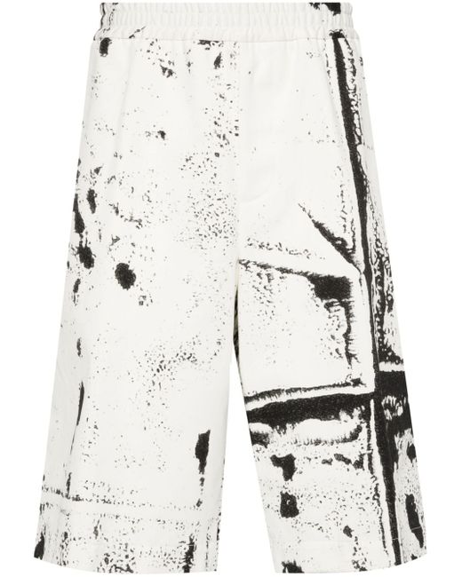 Alexander McQueen abstract-print twill shorts