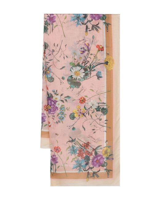 Twin-Set floral-print semi-sheer scarf