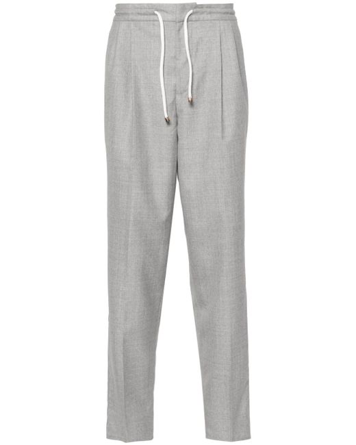 Brunello Cucinelli pressed-crease wool trousers