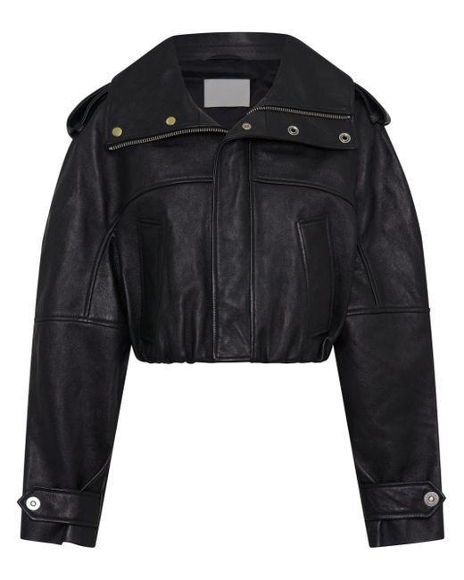 Dion Lee cropped panelled leather jacket