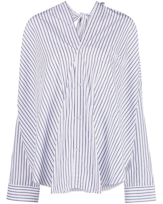 Balenciaga bow-detail striped shirt