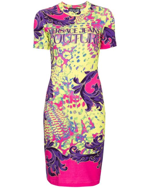 Versace Jeans Couture Animalier graphic-print midi dress