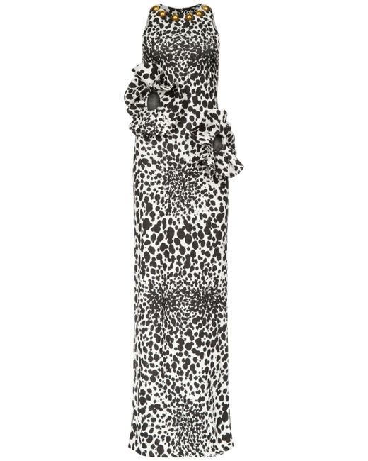 Area dalmatian-jacquard maxi dress