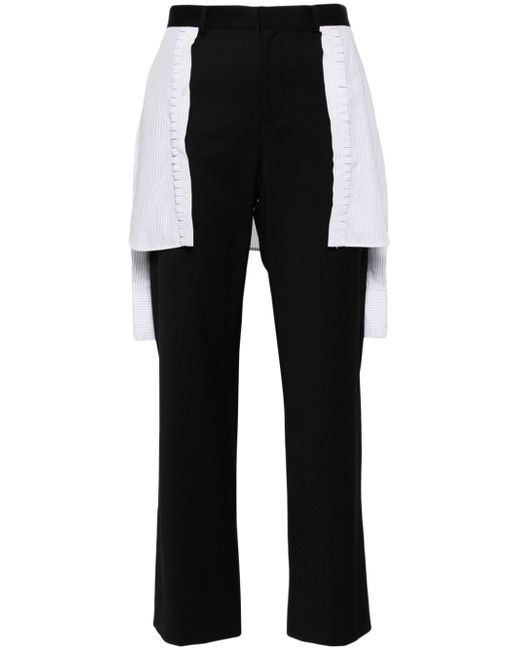 Undercover layered wool-blend trousers