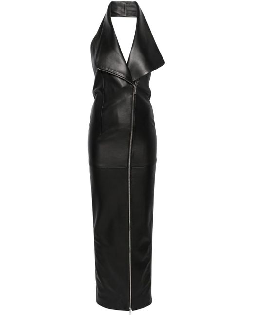 Mônot leather column maxi dress