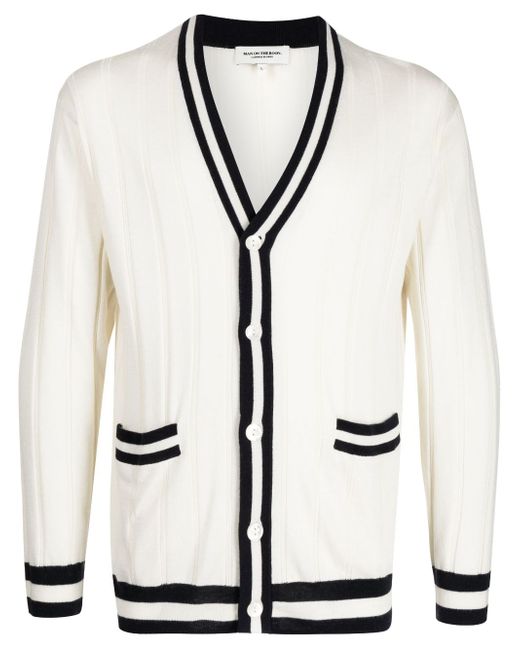 Man On The Boon. two-tone buttoned cardigan