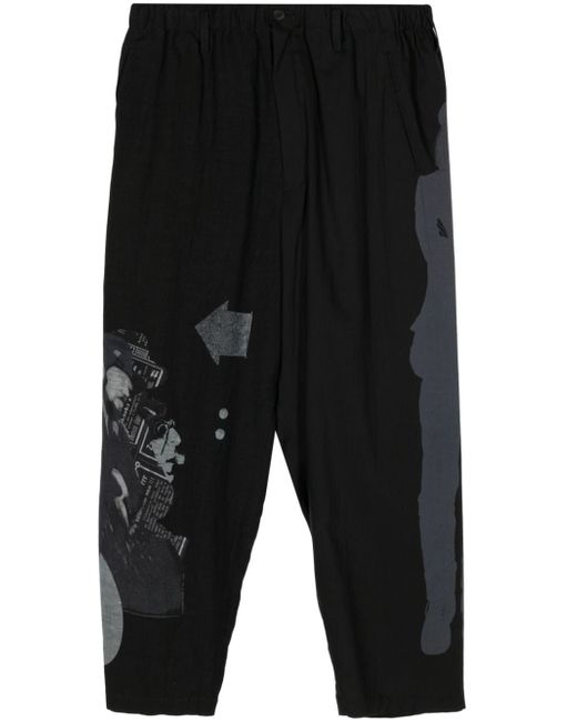 Yohji Yamamoto elasticated-waist printed trousers