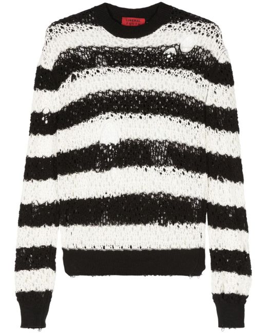 Liberal Youth Ministry striped cut-out detail jumper