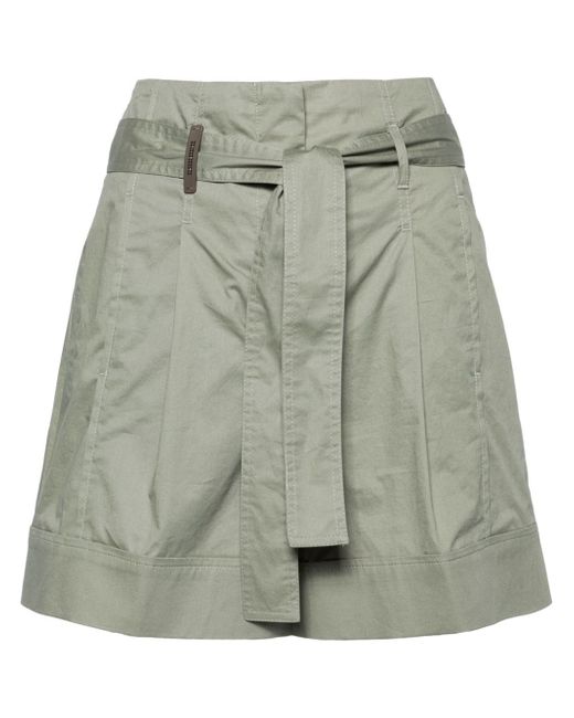 Peserico paperbag-waist pleated shorts