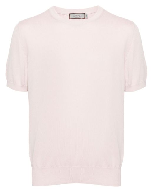 Canali crew-neck fine-knit T-shirt