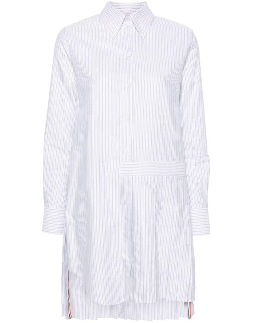 Thom Browne pleated striped shirt dress