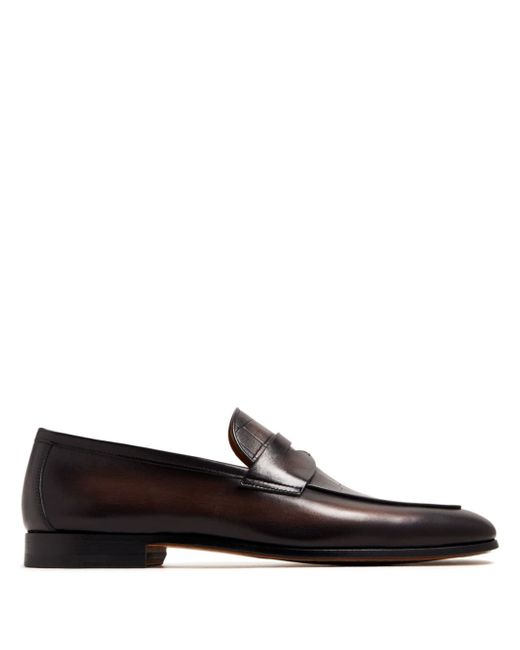 Magnanni crocodile-effect leather loafers