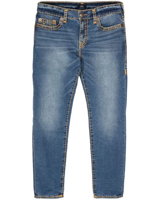 True Religion Rocco Stitch mid-rise cropped jeans