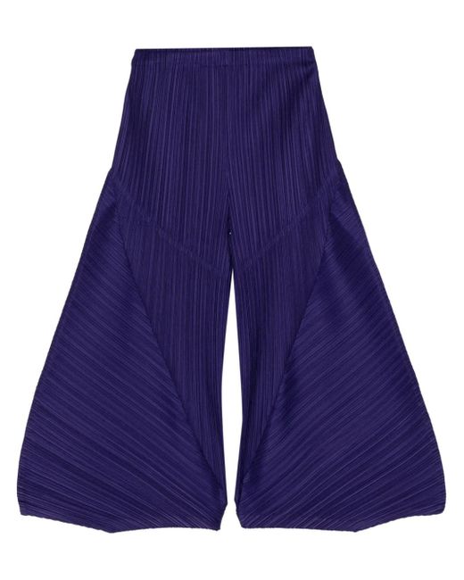 Pleats Please By Issey Miyake cropped pleated wide-leg trousers
